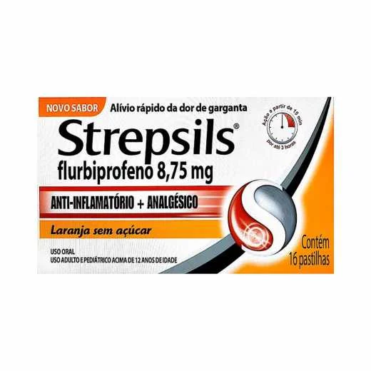 Strepsils 8,75mg Sabor Laranja com 16 Pastilhas