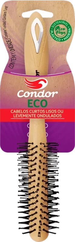 ESCOVA DE CABELO CONDOR 6871 ECO SIMONE CURTOS LISOS OU LEVEMENTE ONDULADOS