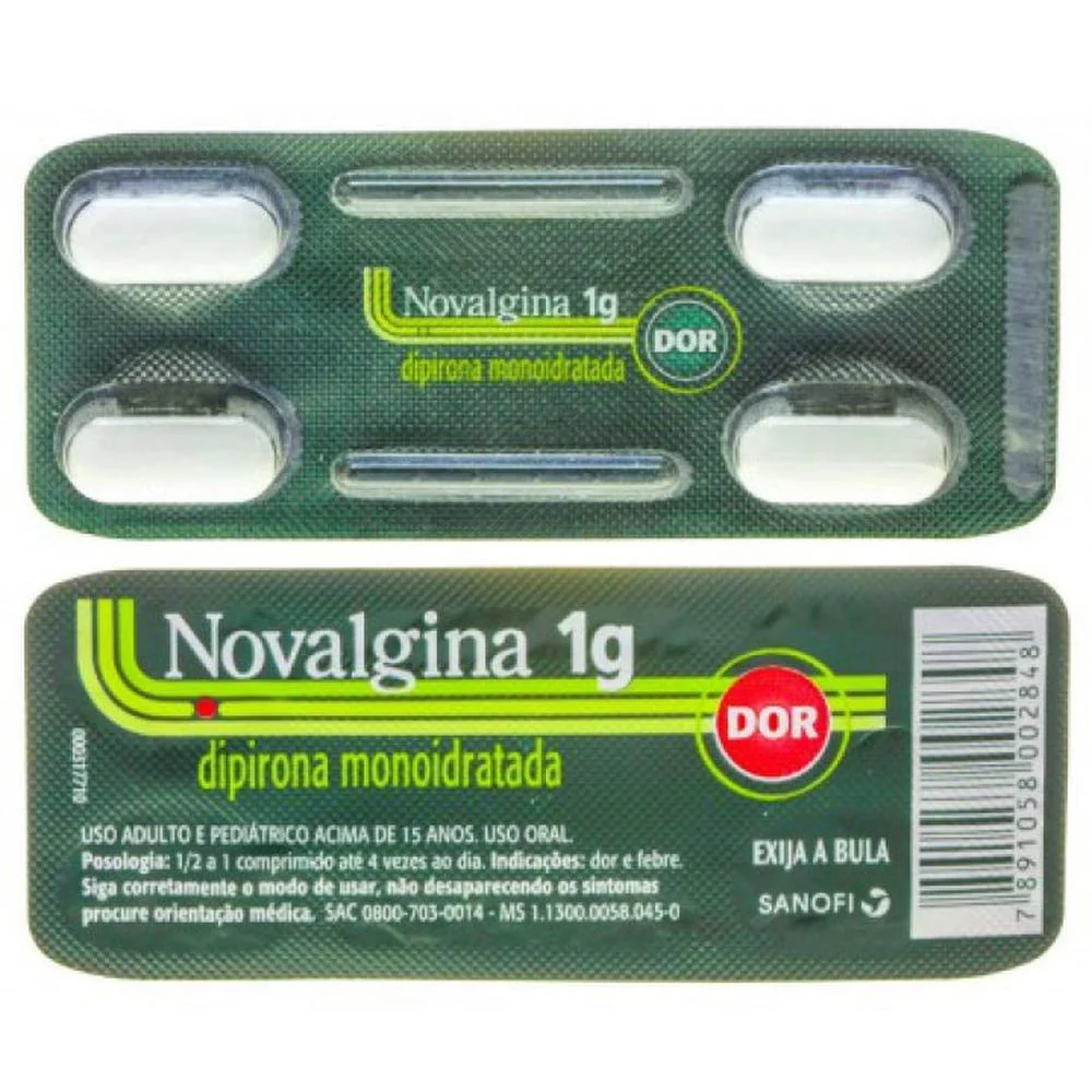 Novalgina 1g com 4 Comprimidos