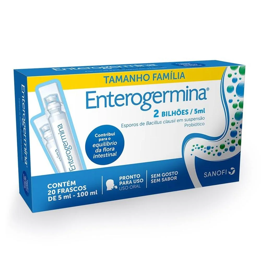 Enterogermina 2Bcfu/5ml Suspensão de Uso Oral com 20 Flaconetes com 5ml