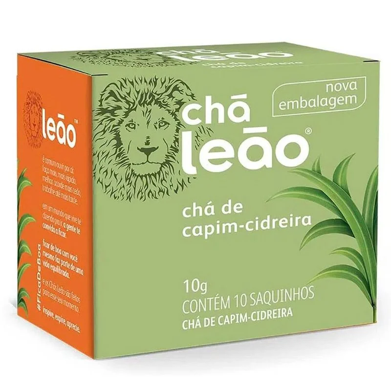 Chá Leão Capim-Cidreira com 10 Sachês com 1g
