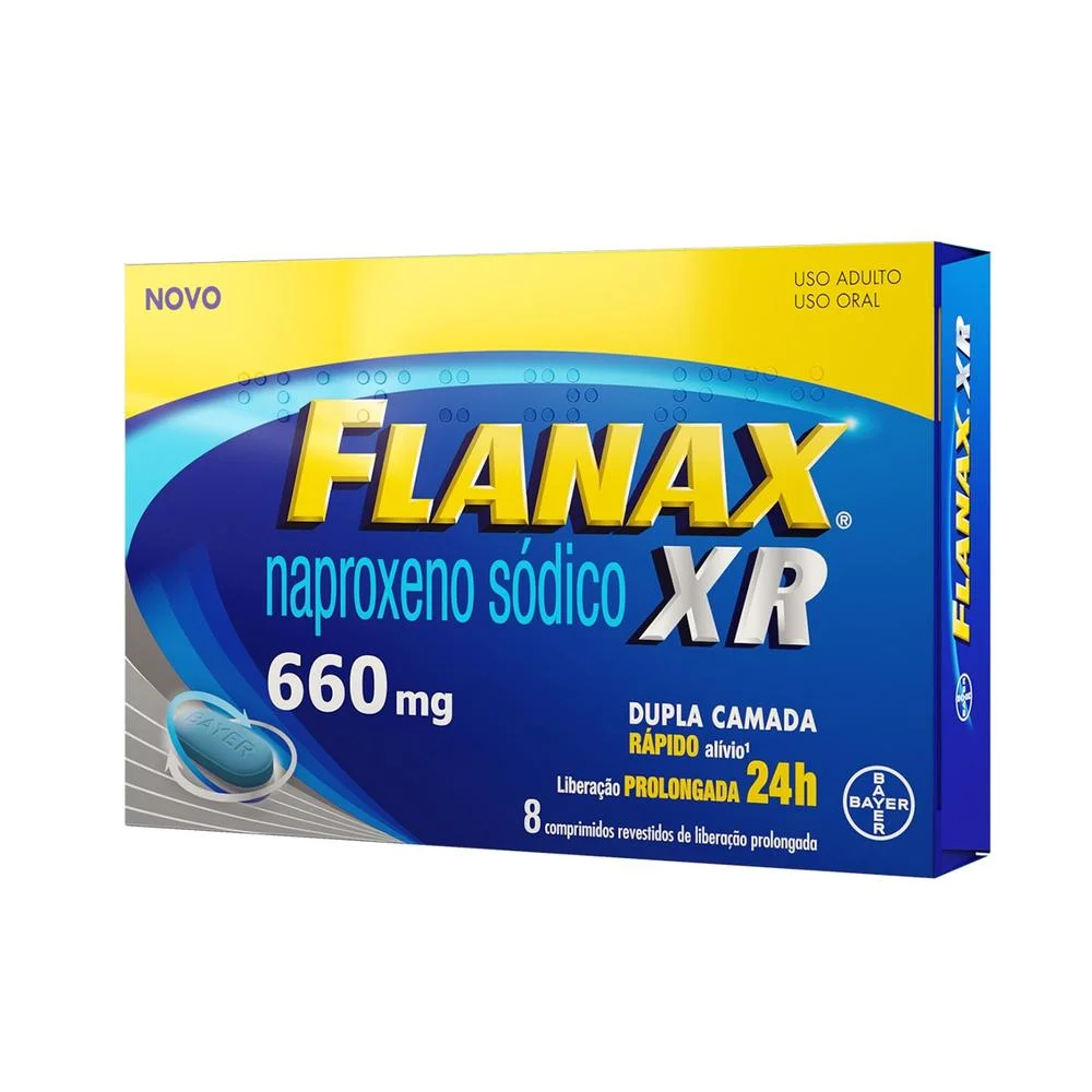 Flanax XR 660mg com 8 Comprimidos Revestidos de Liberação Prolongada