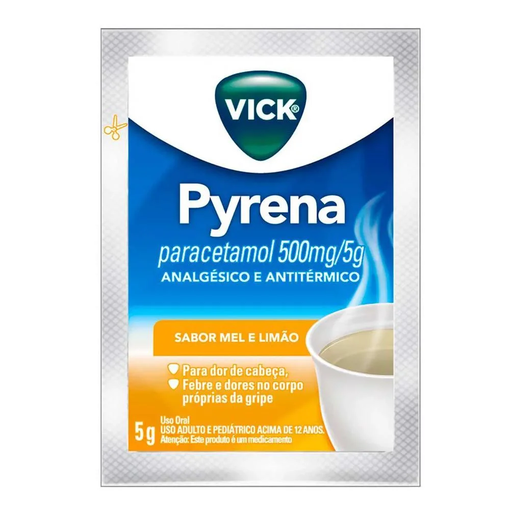 Vick Pyrena 500mg/5g Sabor Mel e Limão Pó para Solução Oral 5g