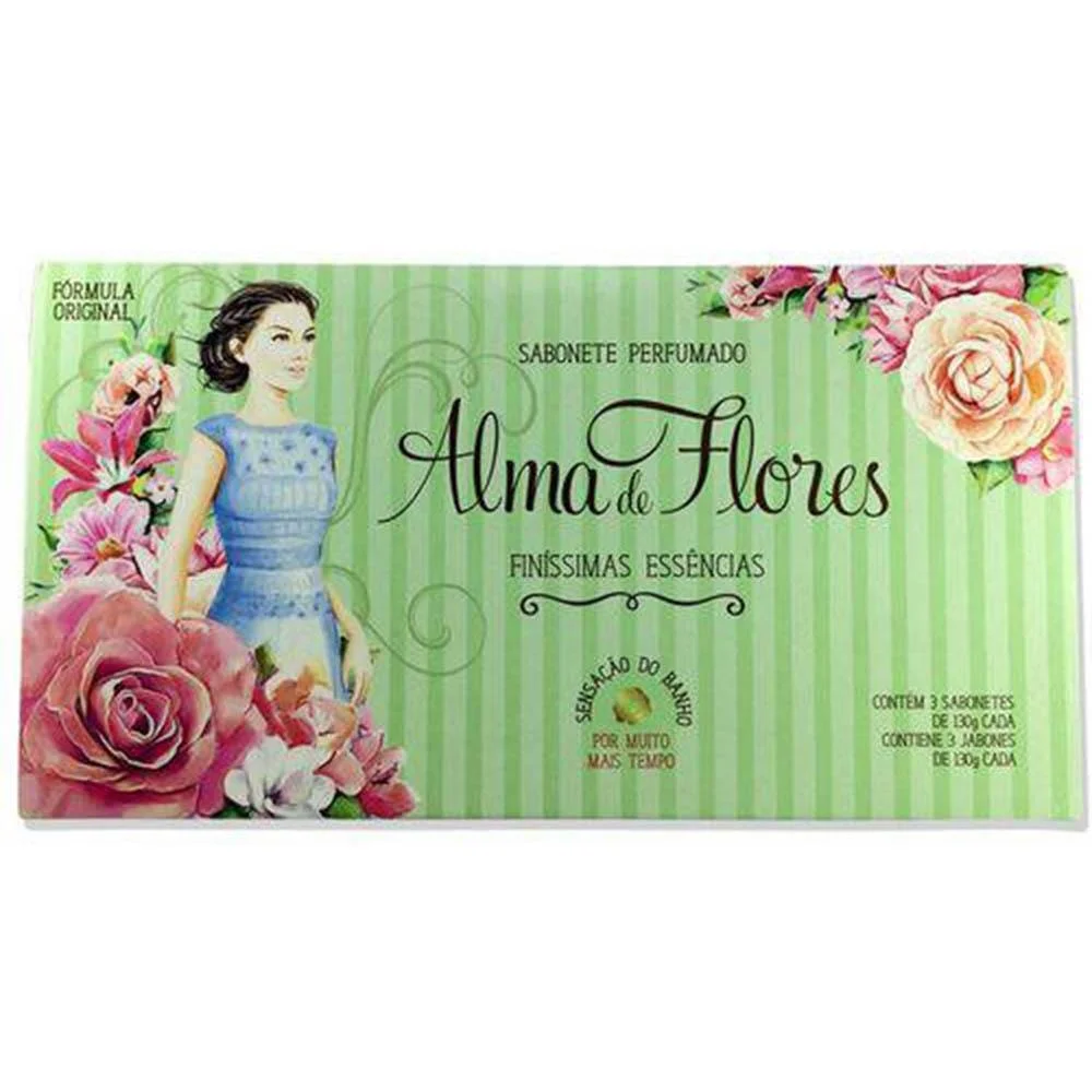 Sabonete Alma de Flores Estojo Clássico com 3 Unidades com 130g