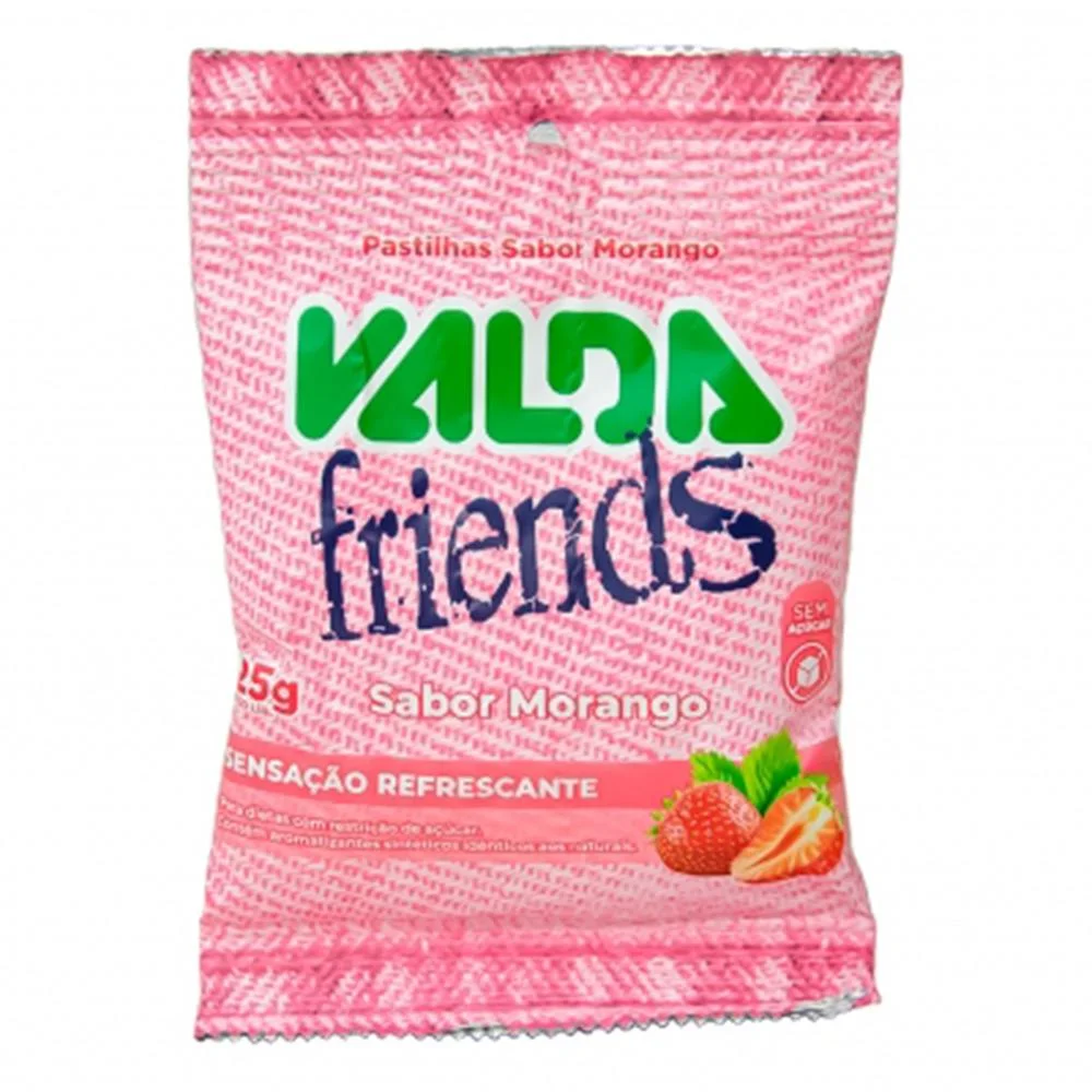 Pastilha Friends Sabor Morango Valda Sachê 25g