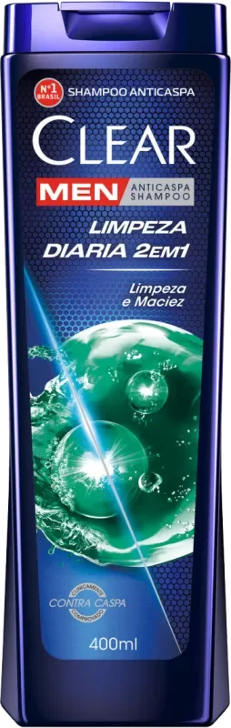 SHAMPOO CLEAR 400ML ANTICASPA MEN LIMPEZA DIÁRIA 2EM1