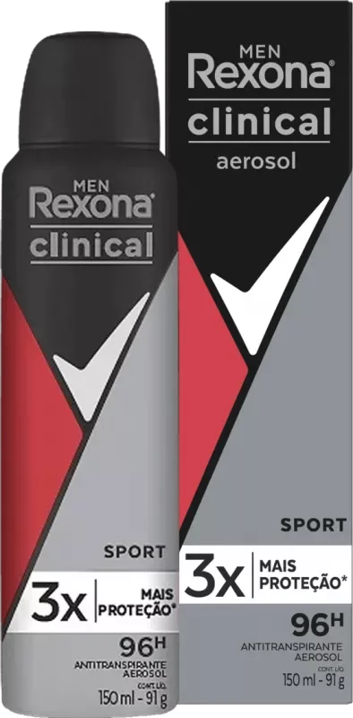 DESODORANTE REXONA CLINICAL AEROSSOL 150ML MEN SPORT