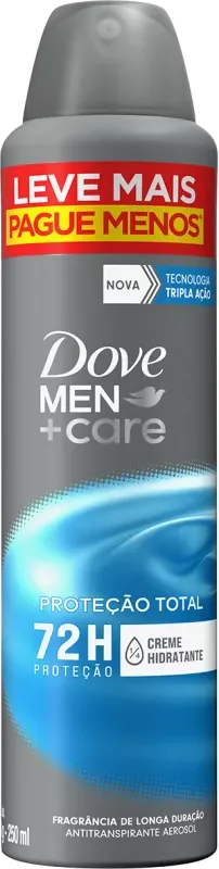 DESODORANTE DOVE AEROSSOL 250ML MEN CARE PROTEÇÃO TOTAL