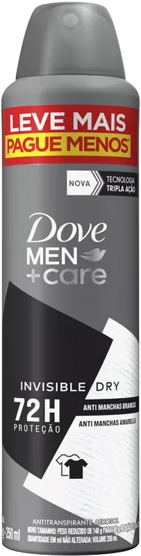 DESODORANTE DOVE AEROSSOL 250ML MEN CARE INVISIBLE DRY