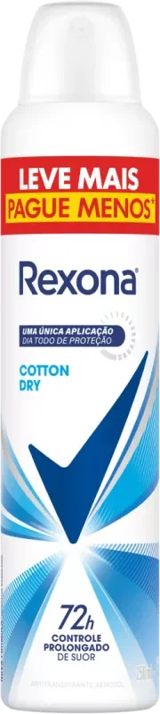DESODORANTE REXONA AEROSSOL 250ML FEMININO COTTON DRY