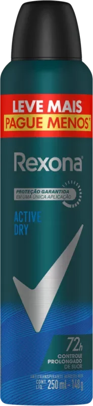 DESODORANTE REXONA AEROSSOL 250ML MEN ACTIVE DRY