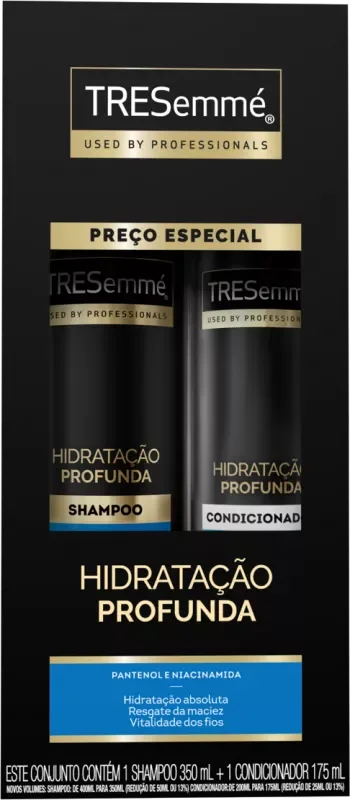 SHAMPOO TRESEMMÉ 350ML HIDRATAÇÃO PROFUNDA+CONDICIONADOR 175ML HIDRATAÇÃO PROFUNDA
