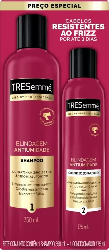 SHAMPOO TRESEMMÉ 350ML BLINDAGEM ANTIUMIDADE+CONDICIONADOR 175ML BLINDAGEM ANTIUMIDADE