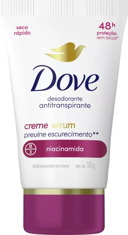 DESODORANTE DOVE CREME 050G BISNAGA SÉRUM NIACINAMIDA