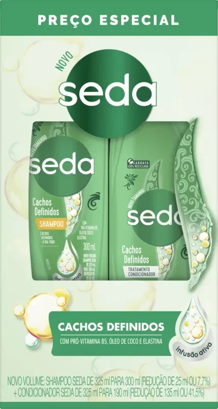 SHAMPOO SEDA 300ML CACHOS DEFINIDOS+CONDICIONADOR 190ML CACHOS DEFINIDOS
