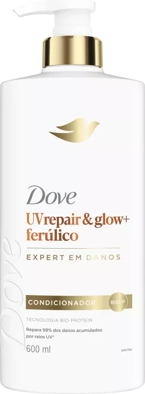 CONDICIONADOR DOVE 600ML PUMP UV REPAIR & GLOW + FERÚLICO