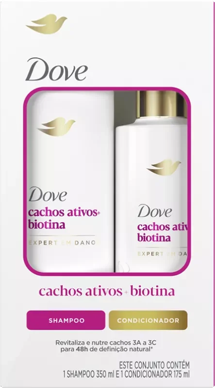 SHAMPOO DOVE 350ML CACHOS ATIVOS + BIOTINA +CONDICIONADOR 175ML CACHOS ATIVOS + BIOTINA