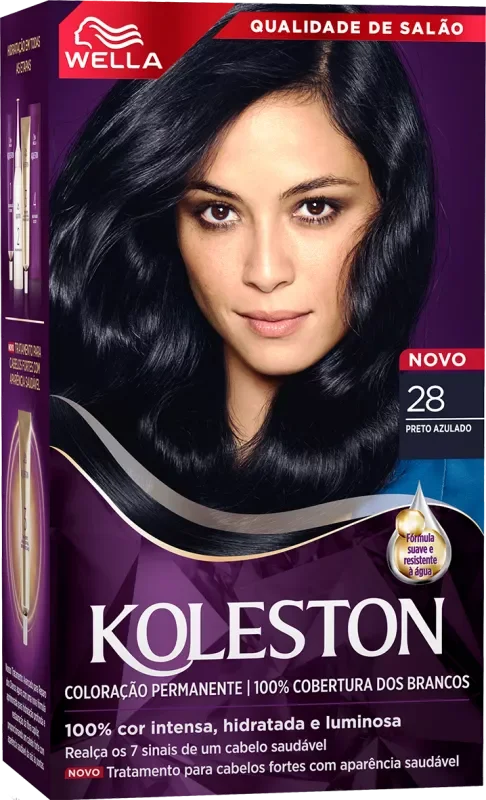 COLORAÇÃO KOLESTON KIT 0028 PRETO AZULADO