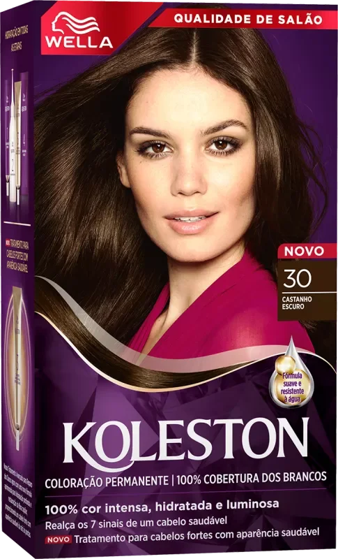 COLORAÇÃO KOLESTON KIT 0030 CASTANHO ESCURO