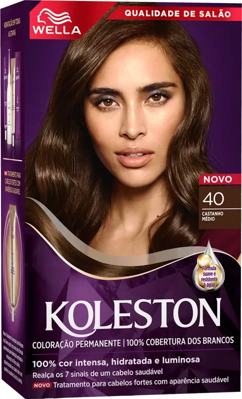 COLORAÇÃO KOLESTON KIT 0040 CASTANHO MÉDIO