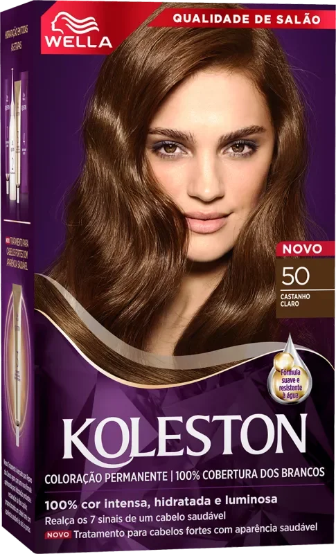COLORAÇÃO KOLESTON KIT 0050 CASTANHO CLARO