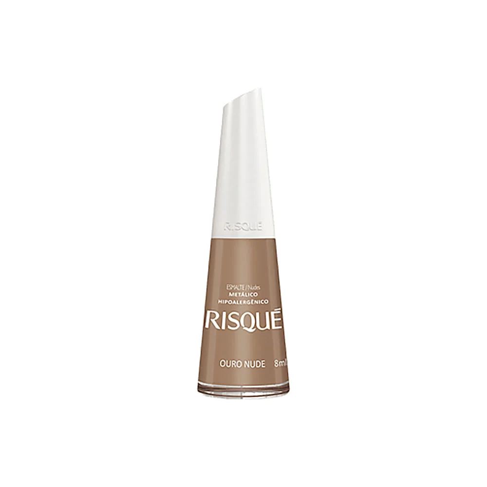 Esmalte Risqué Nudes Metálico Ouro Nude 8ml