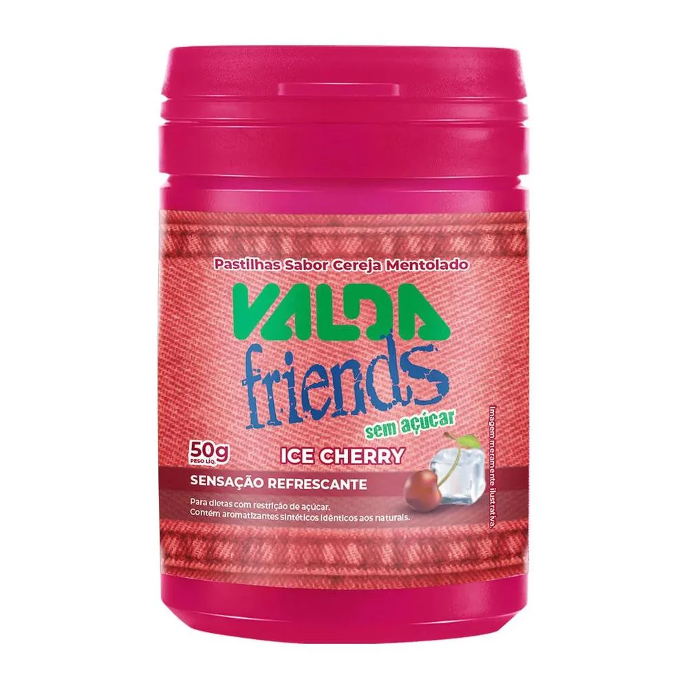 Pastilhas Valda Friends Ice Cherry Sem Açúcar 25g