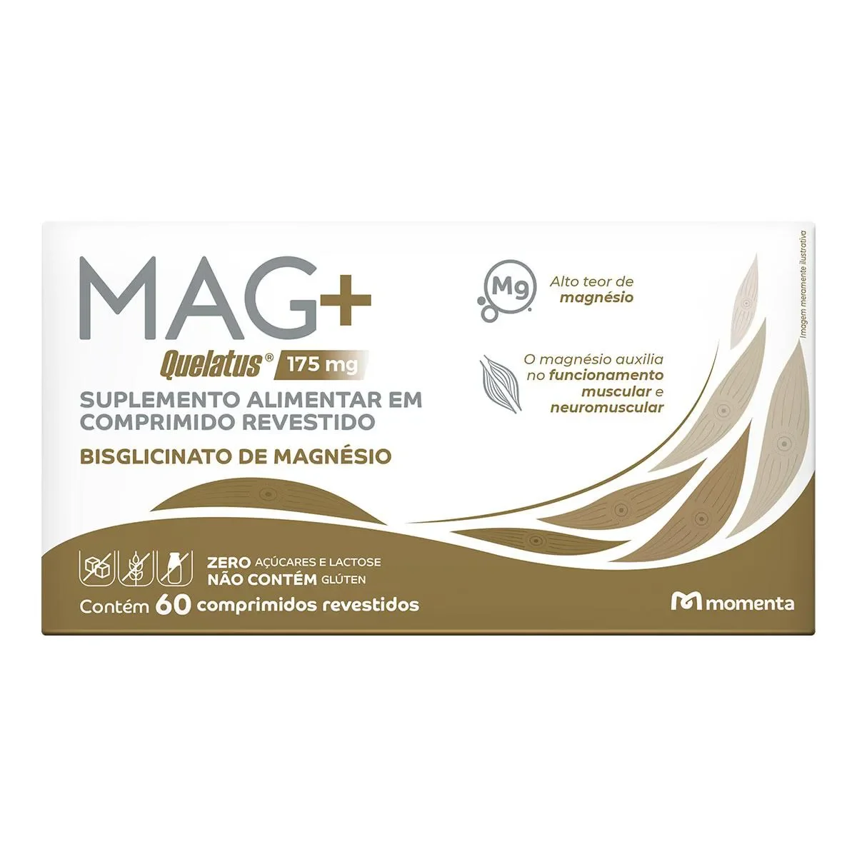 Magnésio Bisglicinato Mag+ Quelatus 175mg 60 comprimidos