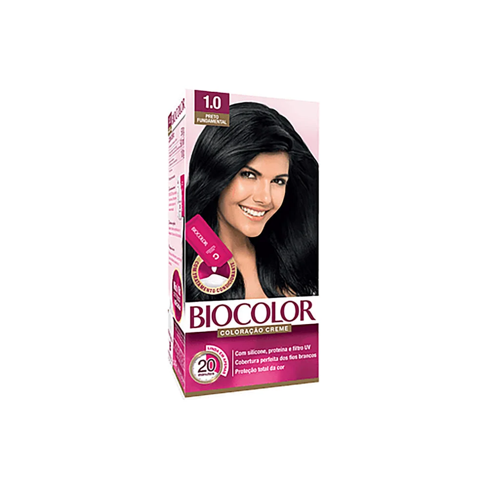 Tintura Biocolor Mini Kit Creme 1.0 Preto Fundamental com 1 Unidade