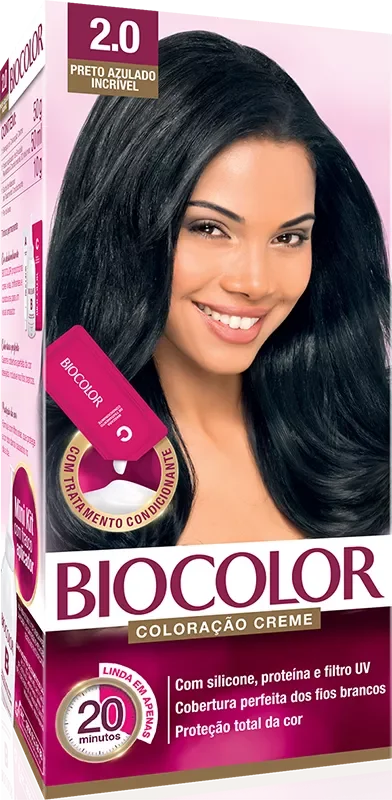 COLORAÇÃO BIOCOLOR CREME 050G 02.0 PRETO AZULADO