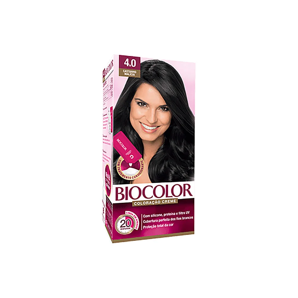 Tintura Biocolor Mini Kit Coloração Creme Castanho 4.0 com 1 Unidade