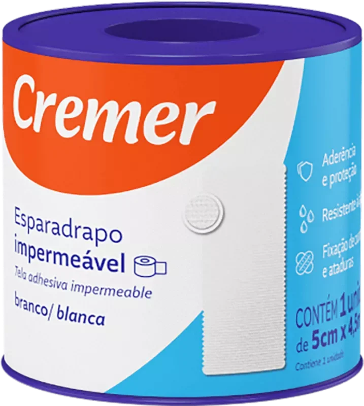 ESPARADRAPO CREMER IMPERMEÁVEL 05CMX4,5M BRANCO