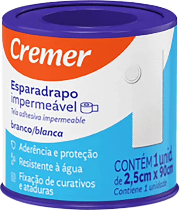 ESPARADRAPO CREMER IMPERMEÁVEL 02,5CMX90CM BRANCO