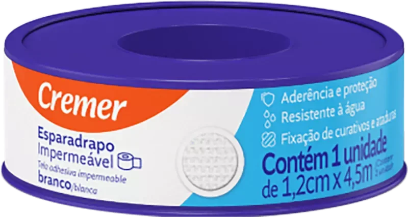 ESPARADRAPO CREMER IMPERMEÁVEL 01,2CMX4,5M BRANCO