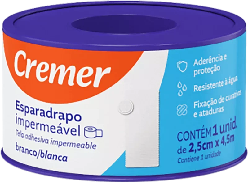 ESPARADRAPO CREMER IMPERMEÁVEL 02,5CMX4,5M BRANCO