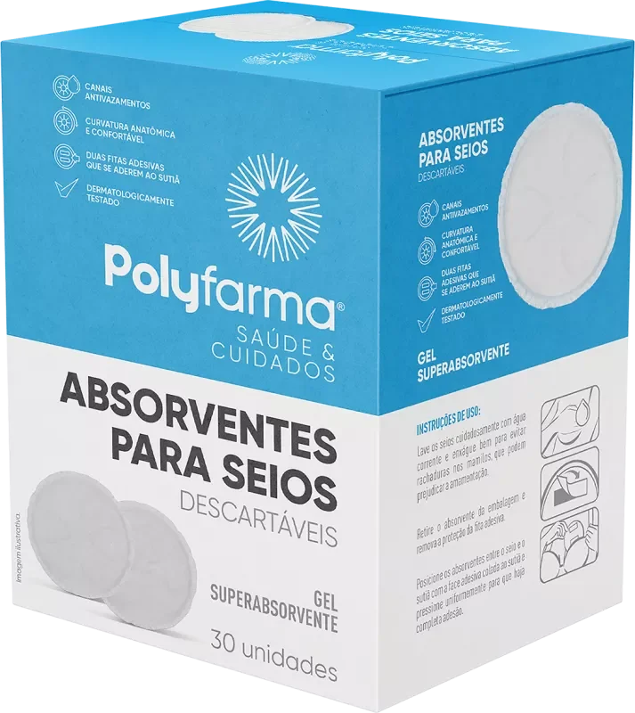 ABSORVENTE PARA SEIOS POLYFARMA 30UN