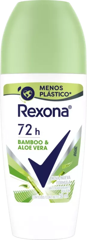 DESODORANTE REXONA ROLLON 050ML FEMININO BAMBOO & ALOE VERA