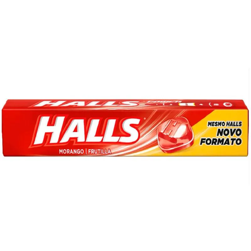 Bala Drops Halls Sabor Morango 28g