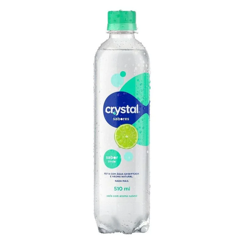 Líquido Garrafa Plástica Água Mineral Saborizada Sparkling Limão Crystal 510ml