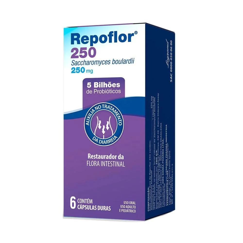 Probiótico Repoflor 250mg com 6 Cápsulas