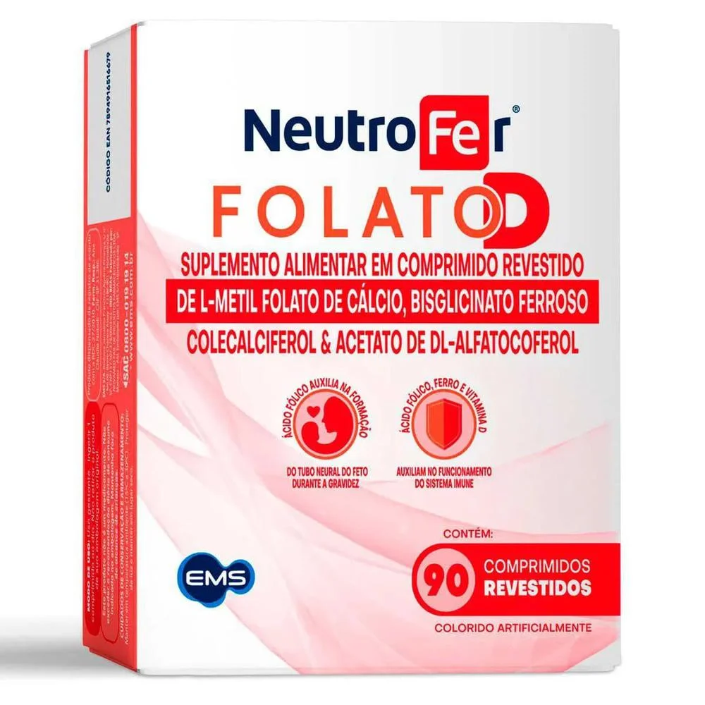 Neutrofer Folato D com 90 Comprimidos Revestidos