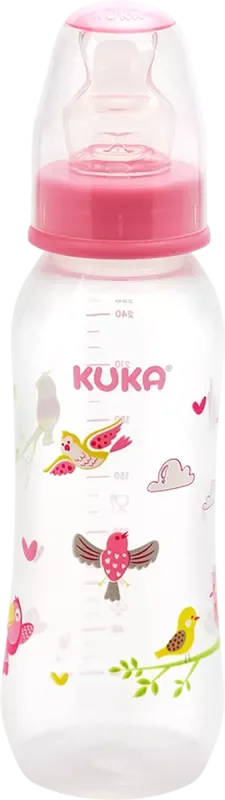 MAMADEIRA KUKA NATURAL 250ML COLOR 1557 Nº2 ORTODÔNTICA SILICONE ROSA