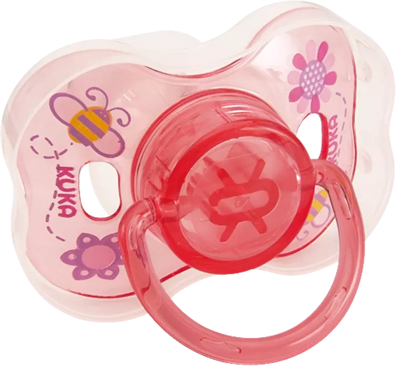 CHUPETA KUKA DECORADA NEON 2267 Nº2 REDONDA SILICONE ROSA
