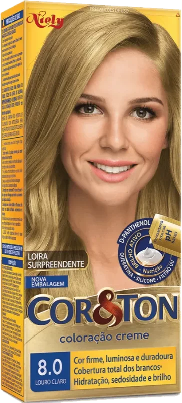 COLORAÇÃO COR&TON KIT 08.0 LOURO CLARO
