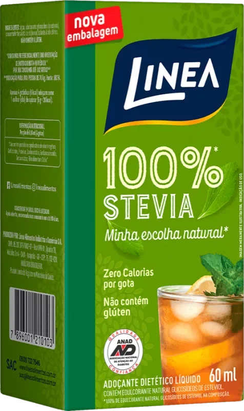 ADOÇANTE LINEA LÍQUIDO 060ML STEVIA