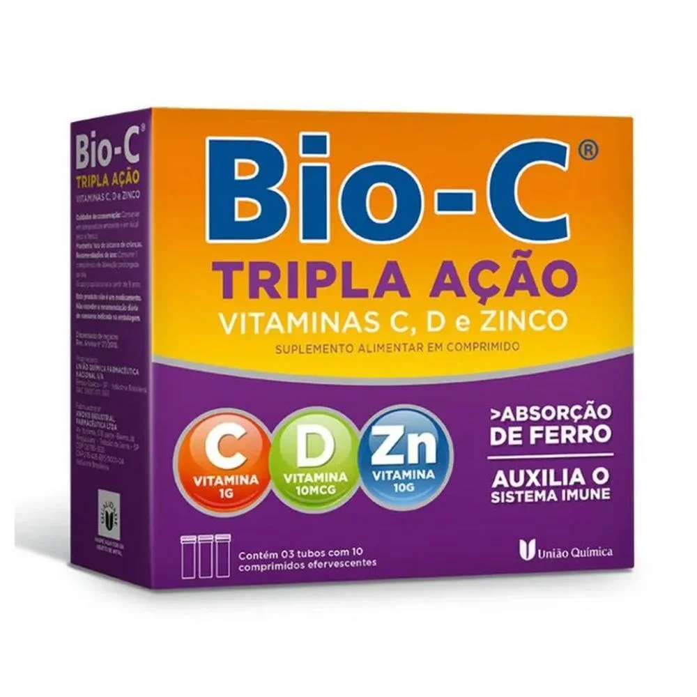 Bio-C Tripla Ação 30 Comprimidos Efervescentes