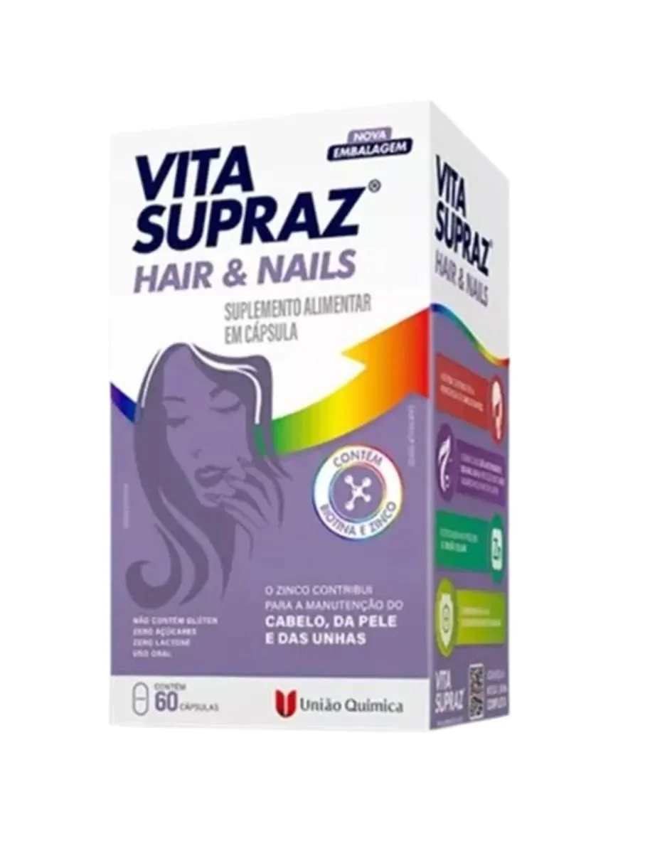 Suplemento Vita Supraz Hair e Nails 60 cápsulas - União Química