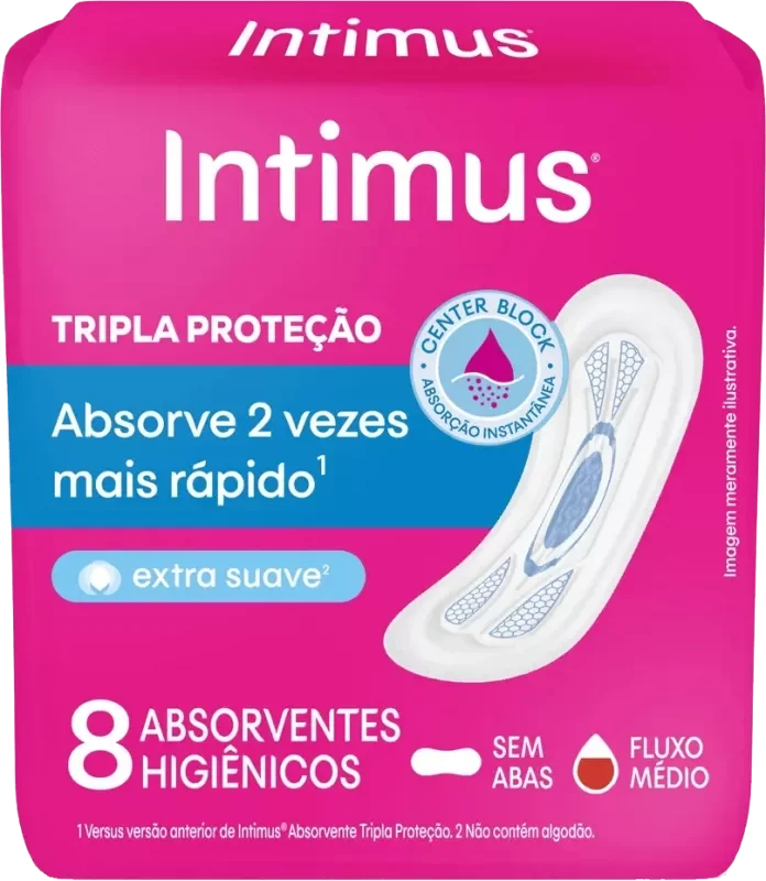 ABSORVENTE INTIMUS TRIPLA PROTEÇÃO 08UN _x000D_
EXTRA SUAVE