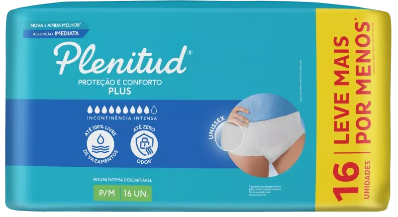 ROUPA ÍNTIMA PLENITUD PLUS 16UN P/M