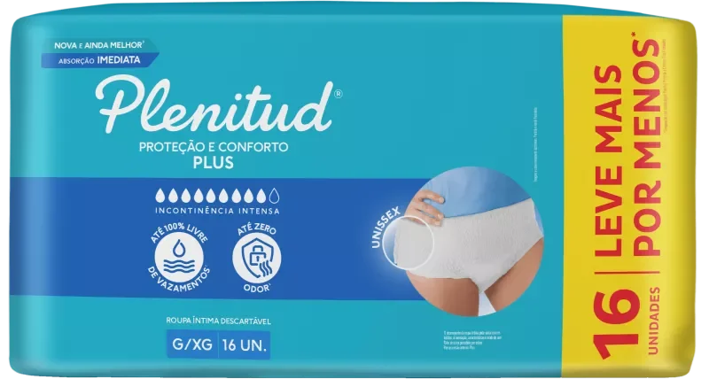 ROUPA ÍNTIMA PLENITUD PLUS 16UN G/XG